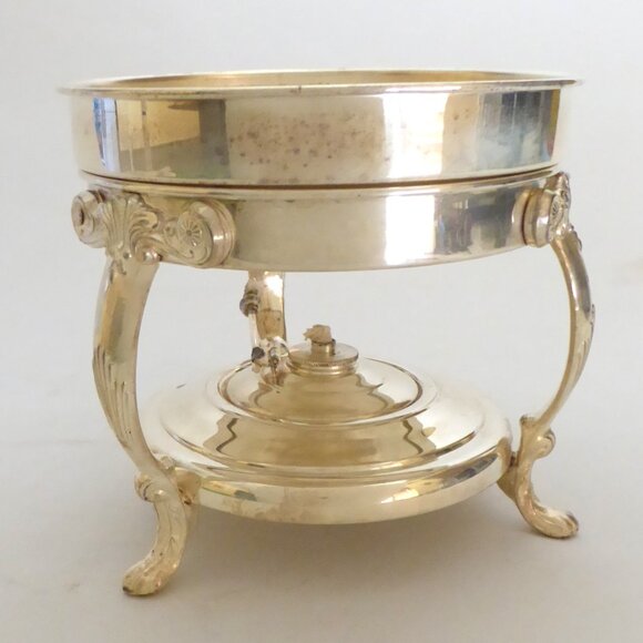 VINTAGE SHERIDAN SILVER CO. WARMING CHAFING DISH SILVER OVER COPPER 3 PIECE SET - Picture 15 of 16